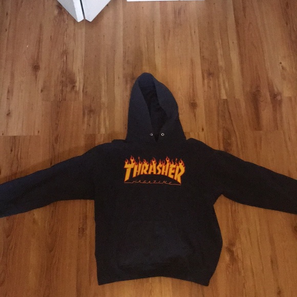 Dark blue thrasher magazine hoodie. - Picture 1 of 1